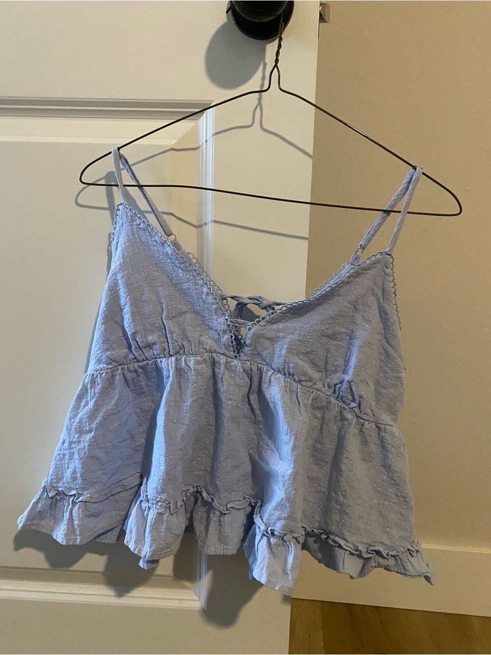 Light Blue - Ruffle Cami Top
